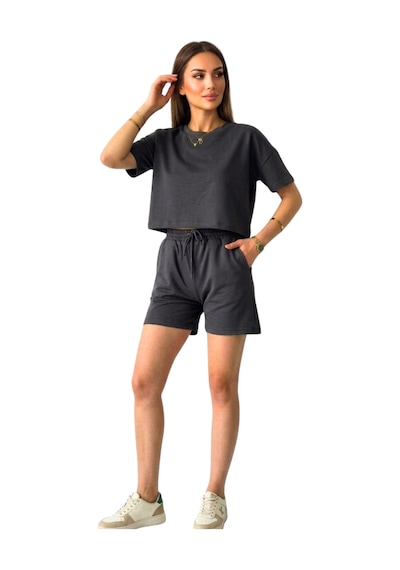 Thiff Gymwear Kadın Modal Kumaş Şort Takım Antrasit