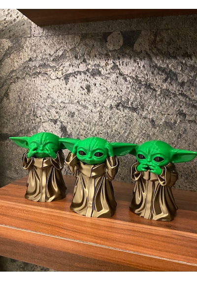 Star Wars Grogu Baby Yoda 10 Cm 3 Boyutlu Baskı Dekoratif Figür Görmedim Duymadım Bilmiyorum
