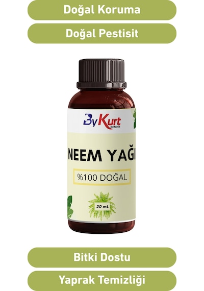 Bykurt %100 Saf Neem Yağı 20ml Doğal Böcek Kovucu Soğuk Sıkım Tesbih Ağacı Yağı 20 ML