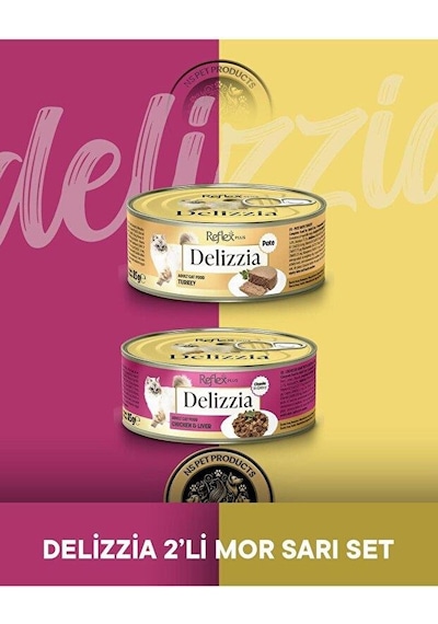 Reflex Plus Delizzia Hindi Etli Pate & Tavuklu-ciğerli Gravy Yetişkin Kedi Maması Seti 2x85 Gram