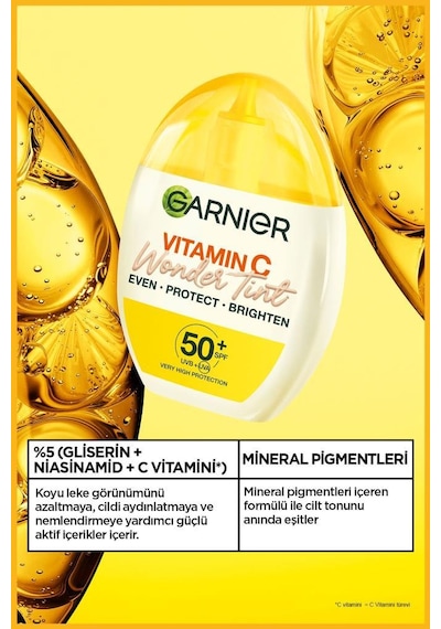 Garnier C Vitamini 3 Etki 1 Arada Renkli Nemlendirici - Açık Ton 3600542658416-11155