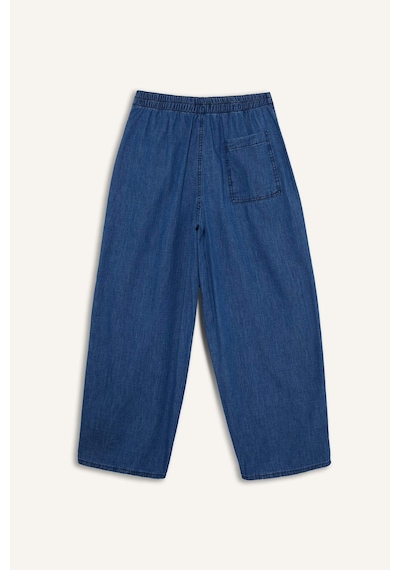 DeFacto Culotte Beli Lastikli Kısa Paça Bilek Boy Jean Pantolon E3041AX25SMNM34
