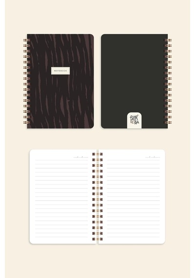 Cep Boy 10x14 Cm Spiralli Çizgili Karton Kapak 3'lü Defter Seti Leopar
