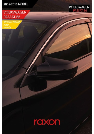Volkswagen Passat B6 - 2005-2010 Batman & Yarasa Ayna Kapağı Parlak Piano Black Sport