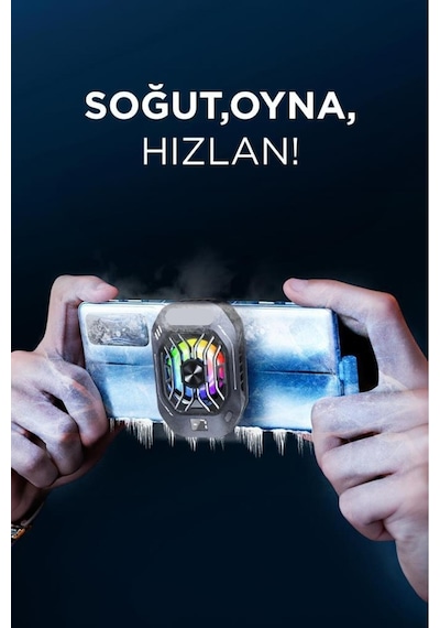 25 Kablolu Cep Telefonu Soğutma Fanı Gamer Oyuncu Radyatör Soğutucu Siyah