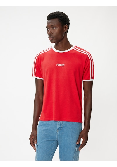 Koton Slim Fit Tişört Slogan Baskılı Kısa Kollu Bisiklet Yaka Biyeli Kırmızı 4sam11098hk Kırmızı Koton Slim Fit Tişört Slogan Baskılı Kısa Kollu Bisiklet Yaka Biyeli Kırmızı 4sam11098hk Kırmızı