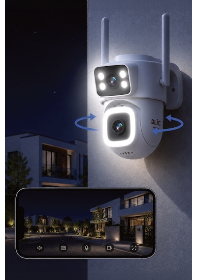 Blic Blm-112 Çift Lensli 6 Mp 3+3 Mp Wi-fi Ptz Ip Güvenlik Kamerası, Ip66 Dış Mekan, Gece Görüşü V
