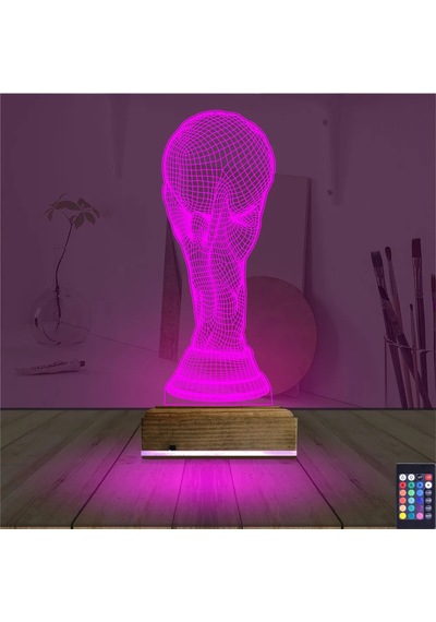 Luvivia Futbol Fifa Kupası 3d Lamba - Masa Gece Lambası Şeffaf