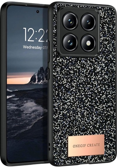 Onegif Xiaomi Mi 14t Pro Bright Simli Kapak - Siyah Diğer