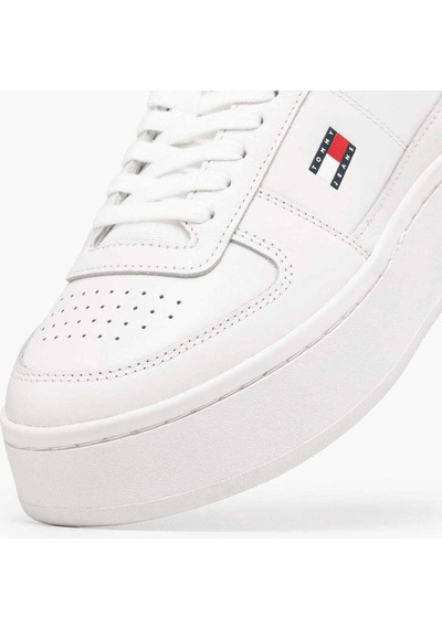 Tommy Hilfiger Kadın Marka Logolu Günlük Kullanıma Uygun Ekru Sneaker En0en03082 Ybl