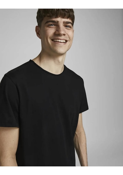 Jack & Jones Erkek T-shirt Siyah 12182498 Jjebasher Tee O-neck Ss Noos 24yw21000001 W2100188 Siyah