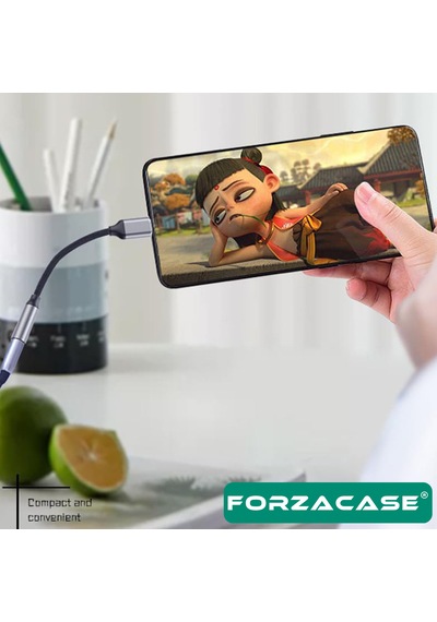 Forzacase Type-c Girişli Telefonlarla Uyumlu Kablolu Kulaklık Çevirici Jack Aux Çevirici - Fc1207 1 Adet