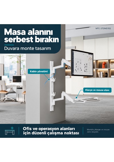 Npo Stdmd102 Ağır Hizmet Tipi Medikal/depo/market Duvara Monte Ayarlı Çalışma İstasyonu Npo Stdmd102 Ağır Hizmet Tipi Medikal/depo/market Duvara Monte Ayarlı Çalışma İstasyonu