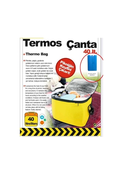 Termos Çanta - Piknik Çantası Buz Aküsü Hediyeli 40LT