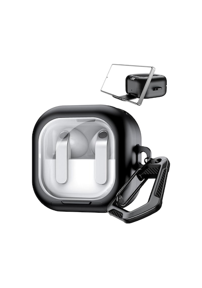 Black-frame Samsung Galaxy Buds4 Pro/buds 4 İçin Kılıf Fonksiyonel Stantlı Tasarım Kulaklık