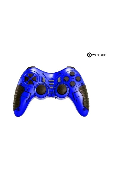 2.4g Ps1 Ps2 Ps3 Pc Android Tv Tv Box Android Telefon Uyumlu Titreşimli Kablosuz Joystick Mavi