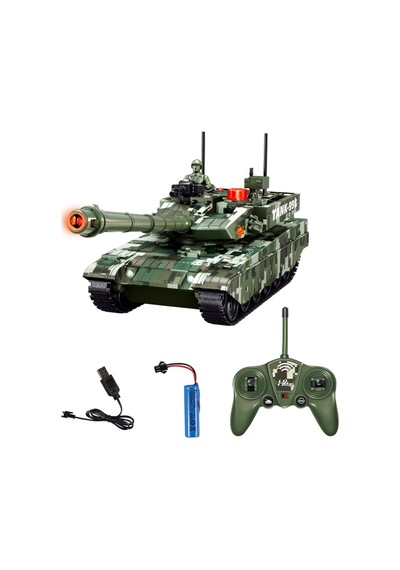 Hstar 1:16 Rc Uzaktan Kumandalı Battle Armored Tank 6 Chanel 27 Mhz. Sesli Ve Işıklı Usb Şarj 35 Cm Çok Renkli