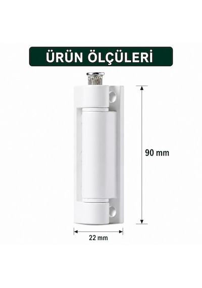 Pimapen Kapı Menteşesi Beyaz 90 Mm Pvc Kapı Menteşesi, Ayarlanabilir Metal Pim 2 Adet