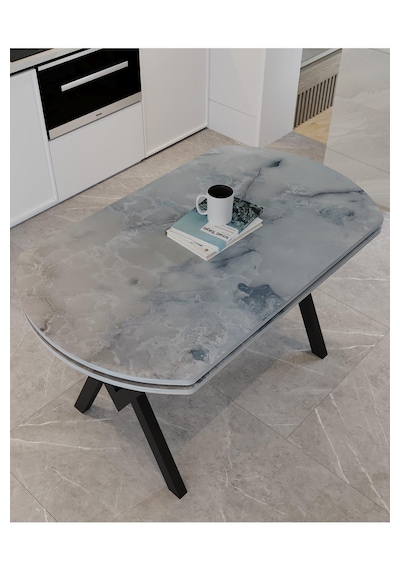 Avenza Living 70 120 Sabit Gofret Yemek Masası Gri - Mermer