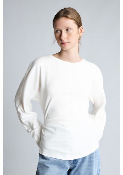 Defacto %100 Pamuk Dikiş Detaylı Slim Fit Bisiklet Yaka Uzun Kollu Basic Tişört I8183ax26auer105 Ekru-er105