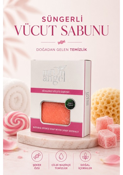 Süngerli Sabun Doğal Güzellik Candy Extract Vücut Sabunu Çiçek - Meyve