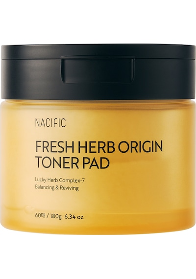 NACIFIC Fresh Herb Origin Toner Pad 60 Adet , Bitki Özleri + Nem Desteği , Tazeleyici & Arındırıcı Tonik Ped