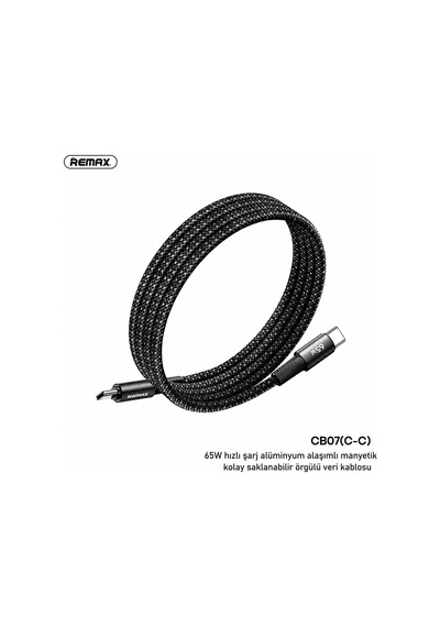 Remax 65w Type-c To Type-c Magnetik Toplanabilir Örgülü Hızlı Şarj Ve Data Kablosu 1.2m Cb07