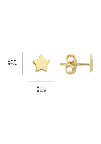 Goldkupe 14 Ayar Altın Yıldız Minik Küpe 0,60 Gr-1889