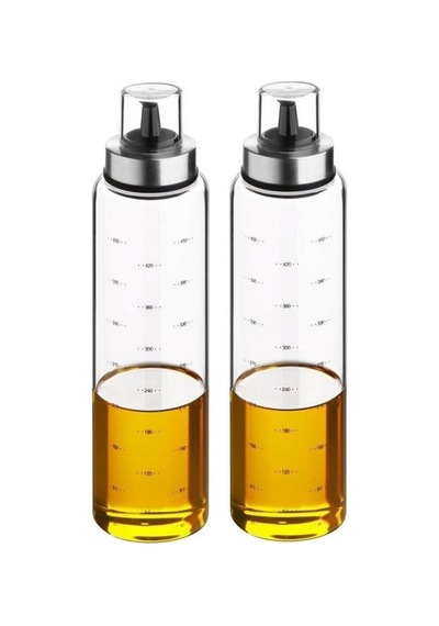 Borosilikat Cam Yağlık 500 Ml Yağdanlık Sirkelik - Damlatmaz Yağlık Seti 2 Adet
