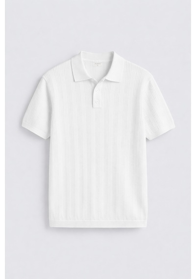 Antioch Dokulu Triko Erkek Polo T-shirt Ekru
