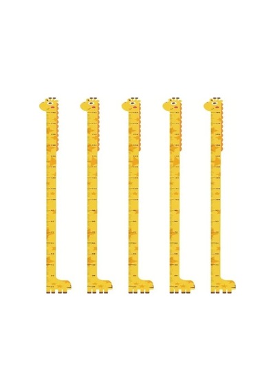 Sticker Bebek Çocuk Odası Duvar Dekorasyonu Eğlenceli Cetvel Figürlü Şık Zürafa Boy Ölçüsü Sticker Çok Renkli