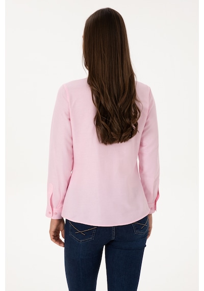 U.S. Polo Assn. Kadın Pembe Uzun Kollu Basic Gömlek 50316711-VR041
