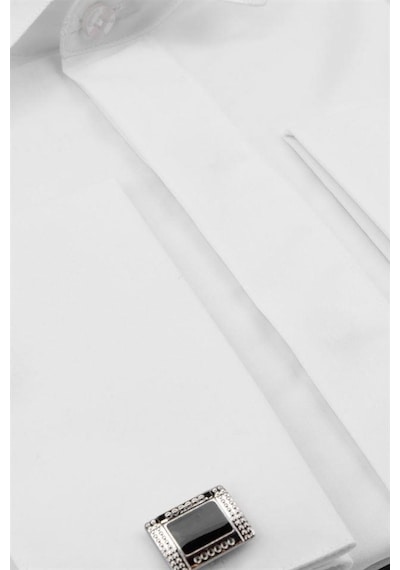İmza Beyaz Uzun Kol Ata Yaka Slim Fit Dar Kesim Basic Gömlek 1004225060-beyaz Beyaz