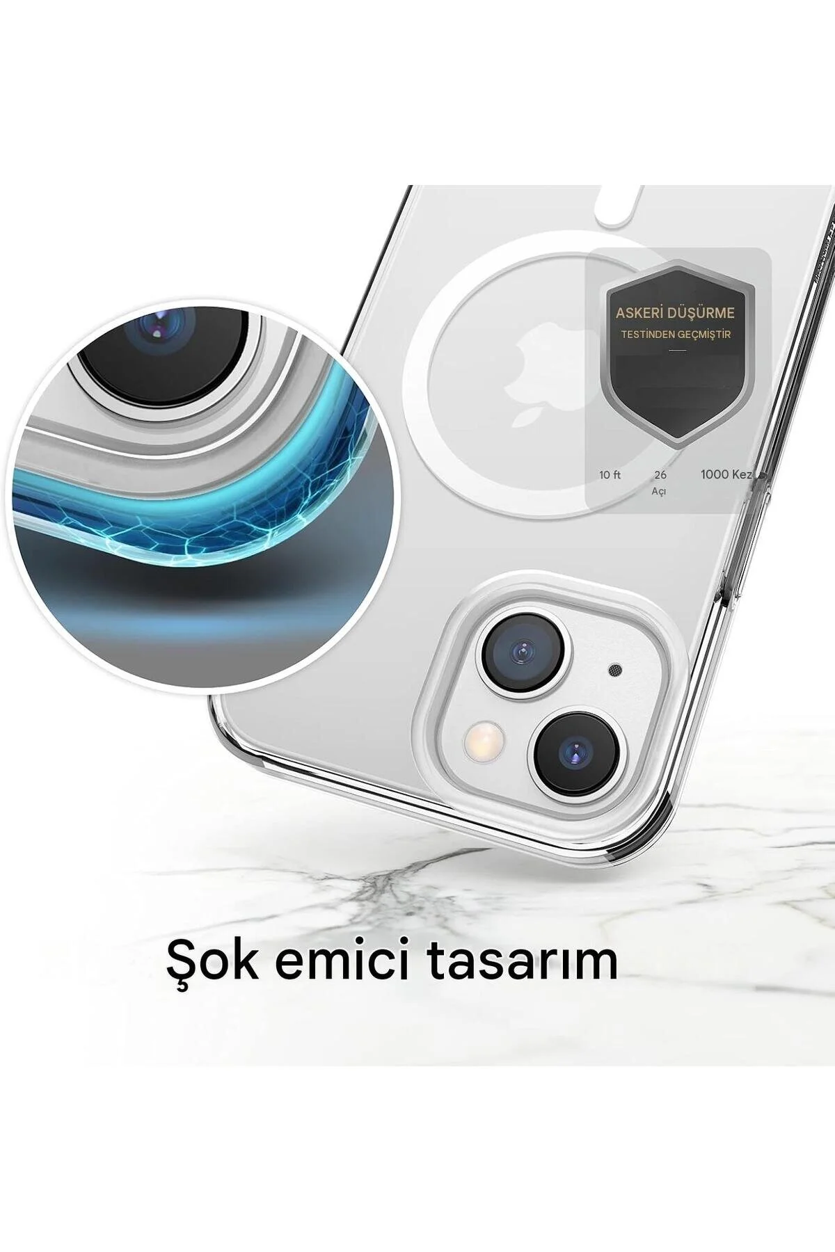 İphone 14 Plus Şeffaf Mika Kılıf Magsafe Uyumlu Sararmayan İnce Koruyucu Telefon Kılıfı Seffaf
