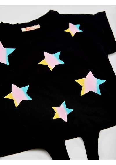 Denokids Mshb&g Renkli Yıldız Kız Çocuk T-Shirt Şort Takım Çok Renkli