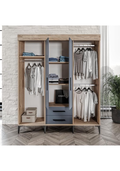 Afilli Izmir Cocuk Odası Takımı 4 Parça Tamamı Mdf Antrasit Flora Renk