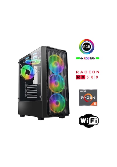 Xaser Armor X30 R5-5500 32 GB 1 TB M.2 NVMe SSD 8 GB RX580 Free Dos Masaüstü Oyuncu Bilgisayarı