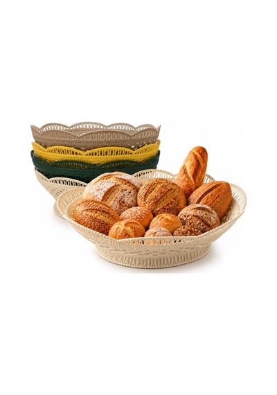 Plastik Dantel Desenli Ekmek, Meyve Sepeti-418 Sarı