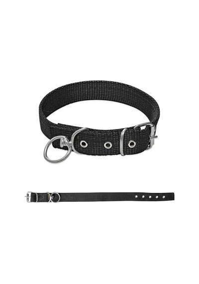 Savex Dokuma Köpek Boyun Tasması Siyah 2.5 50 Cm Fosforlu Sarı