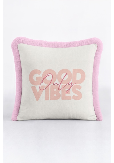 Tipografi Good Vibes Zarif Saçaklı Yastık Kılıfı-romantik Yazılı Boho Pembe Püsküllü Kırlent Kılıfı Buzlu Düş Mira Tipografi Good Vibes Zarif Saçaklı Yastık Kılıfı-romantik Yazılı Boho Pembe Püsküllü Kırlent Kılıfı Buzlu Düş Mira