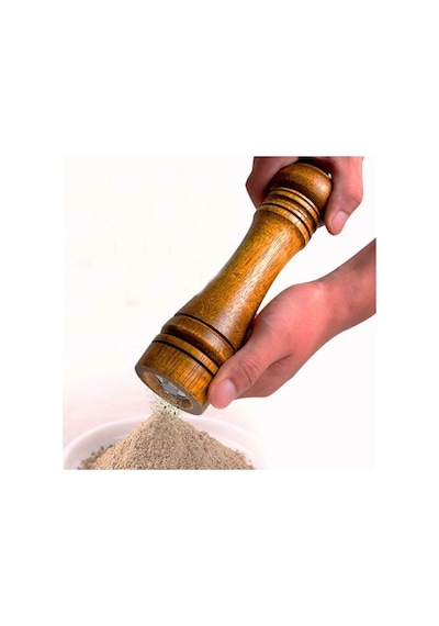 Ahşap Baharat Tuz Öğütücü Değirmen Tuzluk Baharatlık 21 Cm 2'li S
