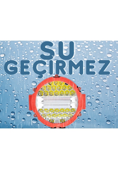 3 Modlu 3 Renk Kombo 51W Kırmızı Yuvarlak Off Road 12/24V Çalışma Tekne Lambası