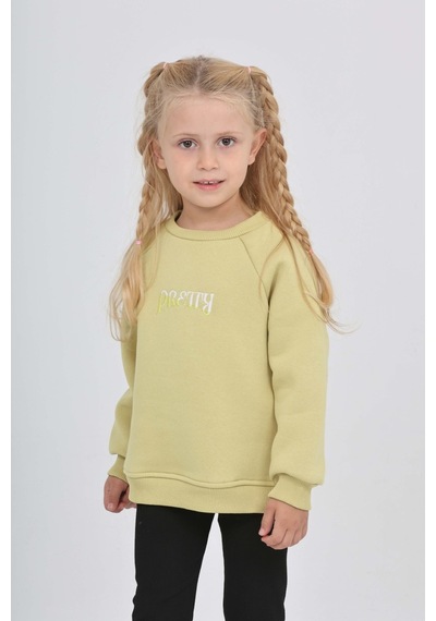 Toontoy Kids Toontoy Kız Çocuk Nakışlı Bisiklet Yaka Reglan Kol Sweatshırt 24909 Somon