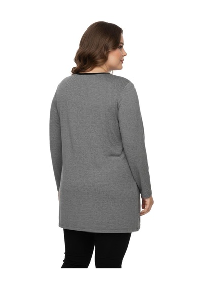 Kadın Yumoş Taşlı Baskılı Tunik Bgl-st05071 Gri