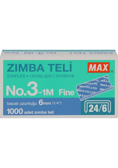 Max 600302 Zımba Teli No 3-1m 24/6 - 20 Kutu