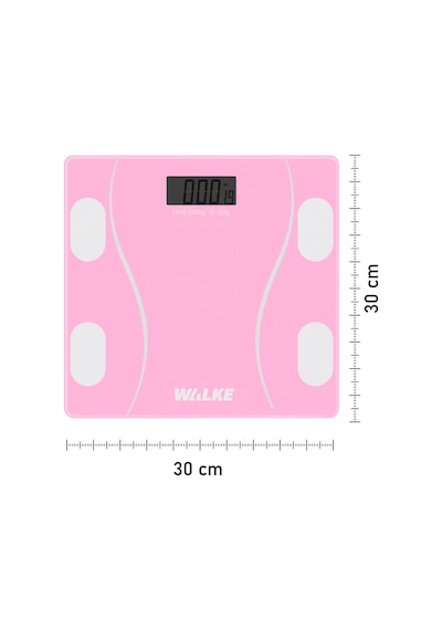 Walke Premium Seri Dijital Baskül Yağ Su Kas Vücut Kitle Endeksi Kilo Ölçer Tartı 30 30 Cm Pembe