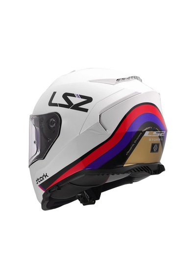 Ls2 Storm 2 Stark Beyaz-kırmızı-mavi-sarı Kask Beyaz-kırmızı