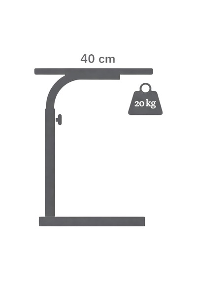 Sağlam Metal Gövdeli Laptop Sehpası 60x40 Cm Yükseklik Ayarlı, Stabil Ve Ergonomik Çalışma Masası Ceviz