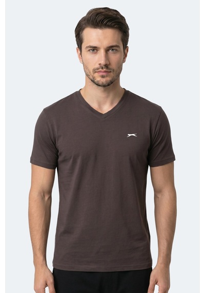 Slazenger Rıvaldo T Erkek Koyu Kahve Tişört Kahverengi