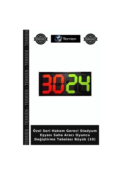 Özel Seri Hakem Gereci Stadyum Eşyası Saha Aracı Oyuncu Değiştirme Tabelası Büyük 10 Belirtilmemiş